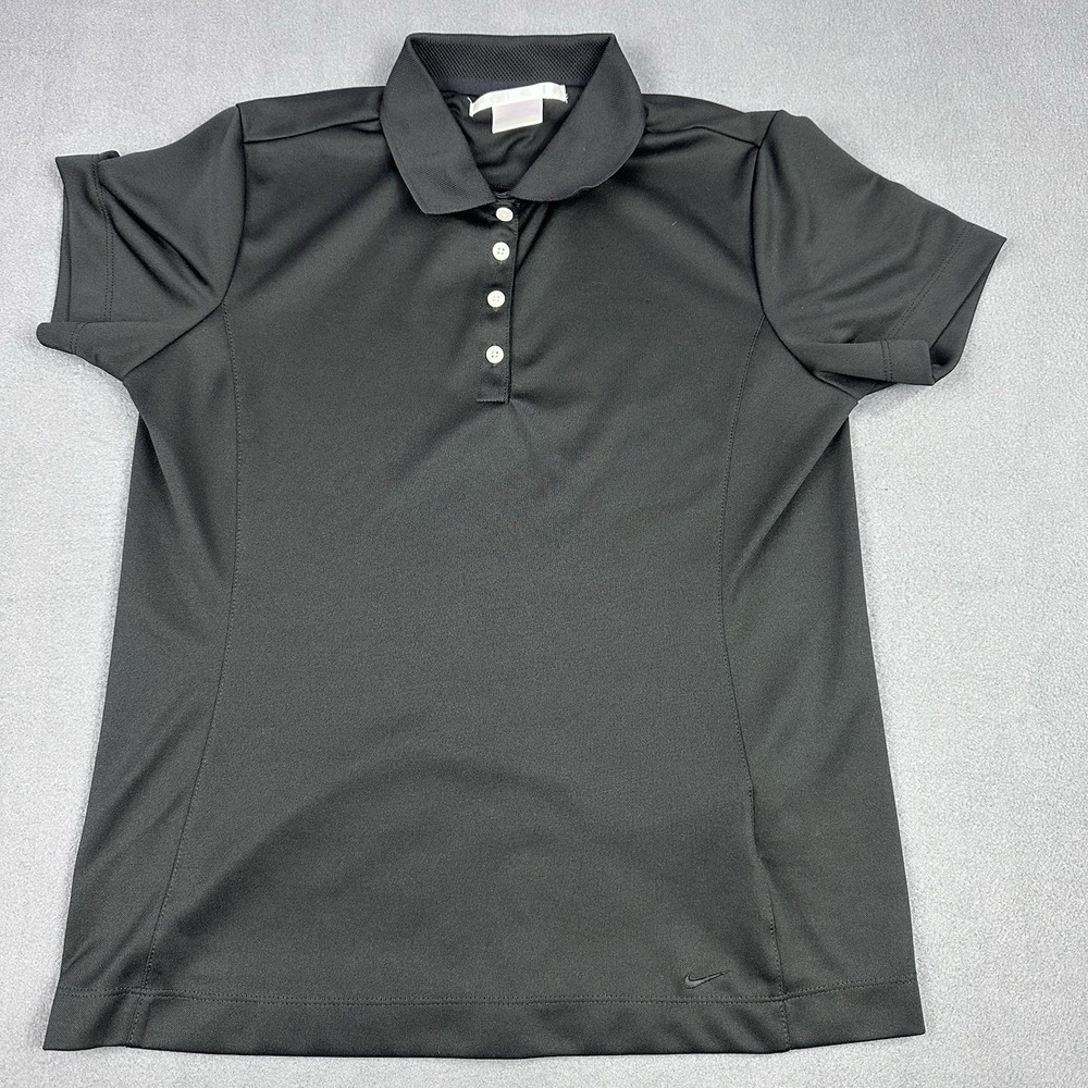 Nike Golf Dri-FIT Women's Black Performance Polo Shirt Short Sleeve Size Medium